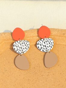 2pcs Geometric Drop Earrings - Multicolor - View 5