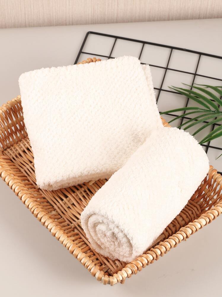 1pc gewone handdoek - Wit - Bekijken 1