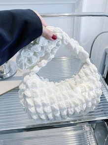 Bolso con fruncido minimalista pequeño blanco - Blanco - Ver 5