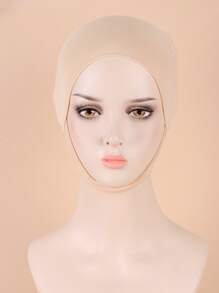 素色頭巾帽 - 米色 - 查看 2