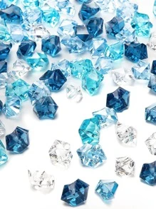 90 克优质蓝色亚克力假冰石，塑料亚克力石碎冰块钻石宝石适用于花瓶填充物和装饰 - 藍白色 - 查看 1