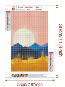 Landscape Print DIY Diamond Painting Without Frame - Multicolor - View 2