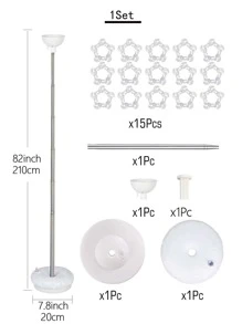 1 set Columna de globos blanco globo simple PVC para fiesta - Blanco - Ver 3