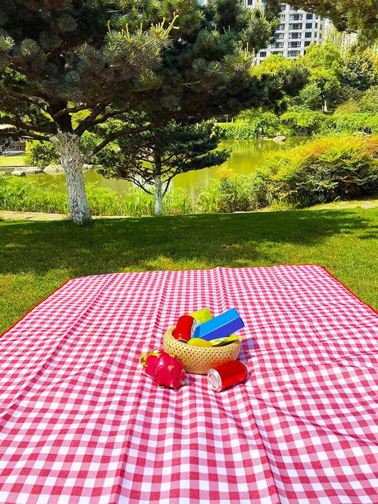 Coperta Pieghevole Impermeabile Per Attivà All'aperto Con Motivo A Quadretti Per Pic-nic | SHEIN ALIA