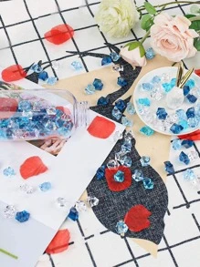 90 克优质蓝色亚克力假冰石，塑料亚克力石碎冰块钻石宝石适用于花瓶填充物和装饰 - 藍白色 - 查看 6