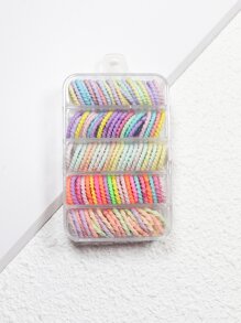 100 件装 女士纯色休闲发带 马尾辫固定器 弹性发绳