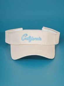 字母刺繡遮陽帽 - 米色 - 查看 3