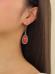 3對綠松石裝飾水滴形耳墜 - 彩色 - 查看 6