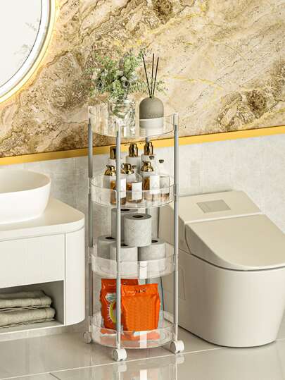 1件装多层浴室收纳架，现代不锈钢浴室收纳架