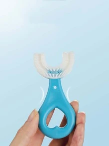 1pc U Shaped Soft Fur Toothbrush, Plastic Blue Toothbrush For Household - Blue - View 1