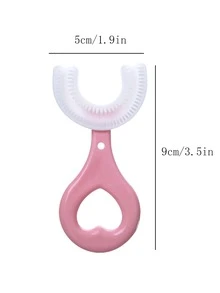 1pc U Shaped Soft Fur Toothbrush, Plastic Blue Toothbrush For Household - Blue - View 3