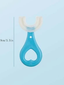 1pc U Shaped Soft Fur Toothbrush, Plastic Blue Toothbrush For Household - Blue - View 6