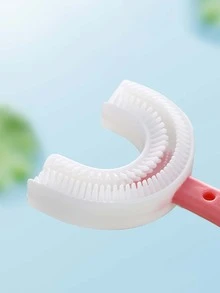 1pc U Shaped Soft Fur Toothbrush, Plastic Blue Toothbrush For Household - Blue - View 7