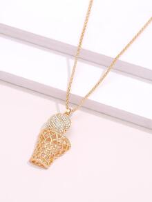 Basketball Charm Necklace For Daily Decoration For A Stylish Look - Yellow Gold - View 1