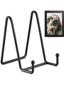 1pc Portable N Shaped Photo Storage Rack, Modern Black Iron Painting Rack For Home Decor