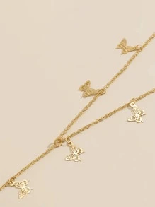 Butterfly Charm Body Chain - Yellow Gold - View 5