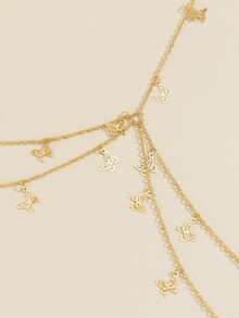 Butterfly Charm Body Chain - Yellow Gold - View 6