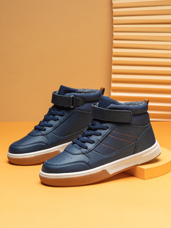 Boys Hook-and-loop Fastener High Top Skate Shoes