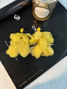 2 piezas Pendientes largos oval - Amarillo - Ver 5