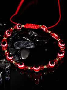 Evil Eye Decor Beaded Bracelet - Multicolor - View 2