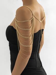 極簡多層身體鏈 - 金黃色 - 查看 2