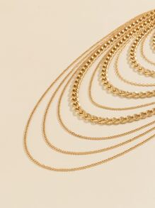 極簡多層身體鏈 - 金黃色 - 查看 6