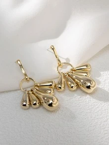 2pcs Water Drop Earrings - Yellow Gold - View 1
