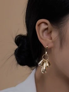 2pcs Water Drop Earrings - Yellow Gold - View 2