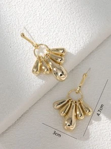 2pcs Water Drop Earrings - Yellow Gold - View 3