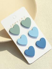 3對心耳釘 - 彩色 - 查看 5