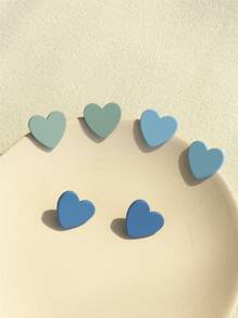 3對心耳釘 - 彩色 - 查看 6