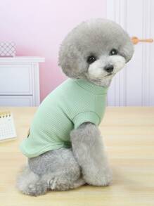 1pc Letter Patch Pet Tee For Dog And Cat For Summer - Green - View 2