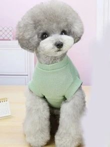 1pc Letter Patch Pet Tee For Dog And Cat For Summer - Green - View 4