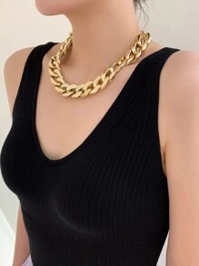 Minimalist Chain Necklace - Gold - View 2