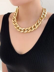 Minimalist Chain Necklace - Gold - View 3