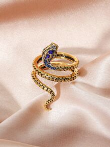 水鑽裝飾蛇設計纏繞式戒指 - 彩色 - 查看 2