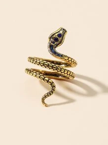 水鑽裝飾蛇設計纏繞式戒指 - 彩色 - 查看 3