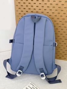 Chicos Mochila clásica con estampado de letra grande para - Azul - Ver 2