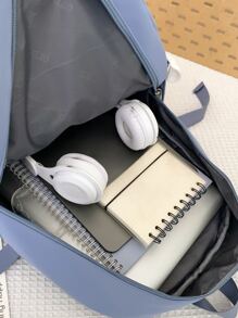 Chicos Mochila clásica con estampado de letra grande para - Azul - Ver 4