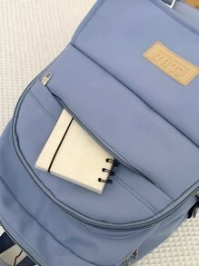 Chicos Mochila clásica con estampado de letra grande para - Azul - Ver 5