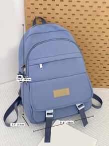 Chicos Mochila clásica con estampado de letra grande para - Azul - Ver 7