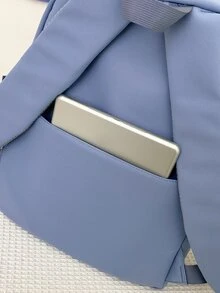 Chicos Mochila clásica con estampado de letra grande para - Azul - Ver 8