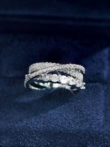 Nhẫn Trang Trí Đá Cubic Zirconia - Bạc - Xem 3