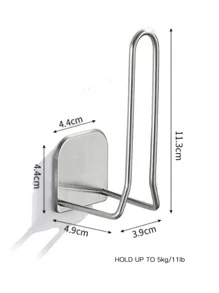 1入組壁掛式銀色免打孔杯瀝水架不銹鋼廚房紙巾收納架