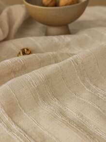 1pc Vertical Grain Sheer Panel, Polyester Light Filtering Privacy Sheer Curtain For Living Room - Multicolor - View 6