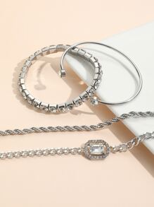 4入組水鑽裝飾手環