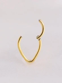 1pc 20G 0.8MM Smooth Surface Nose Ring Earring Nose Septum Ring, Fashion Piercing Jewelry - Yellow Gold - View 2