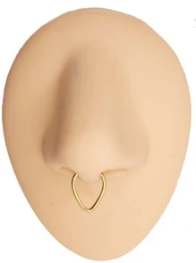 1pc 20G 0.8MM Smooth Surface Nose Ring Earring Nose Septum Ring, Fashion Piercing Jewelry - Yellow Gold - View 4