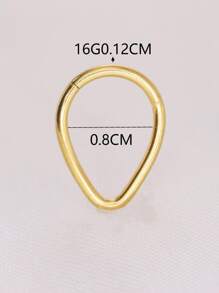 1pc 20G 0.8MM Smooth Surface Nose Ring Earring Nose Septum Ring, Fashion Piercing Jewelry - Yellow Gold - View 5
