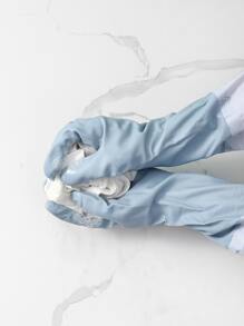 1入組長厚藍色家用手套家用防水PVC洗碗手套